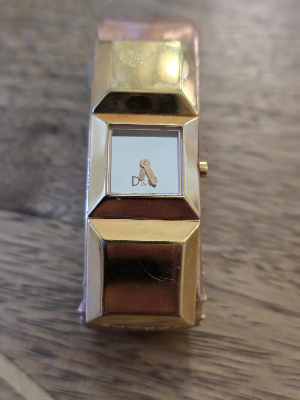 D&G Gold Tone Women's Bracelet Watch with Mirror Dial
